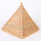 Cozy Pyramid Wicker Doghouse