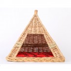 Cozy Pyramid Wicker Doghouse