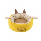 Warm pet nest with yellow rabbit ears